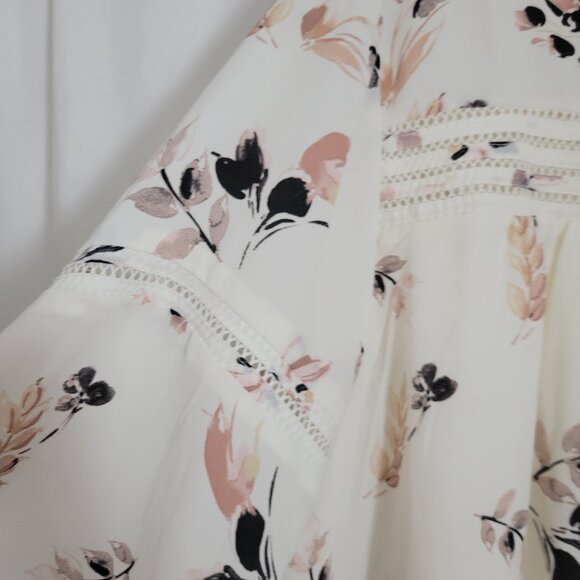 NEW Frazzle Blouse Top BOHO Peasant Flowy Floral Cottagecore balloon slv NWT - Picture 5 of 9